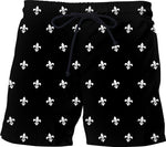 Fleur-de-Lis Black Swim Shorts