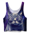 Hipster Cat Crop Top